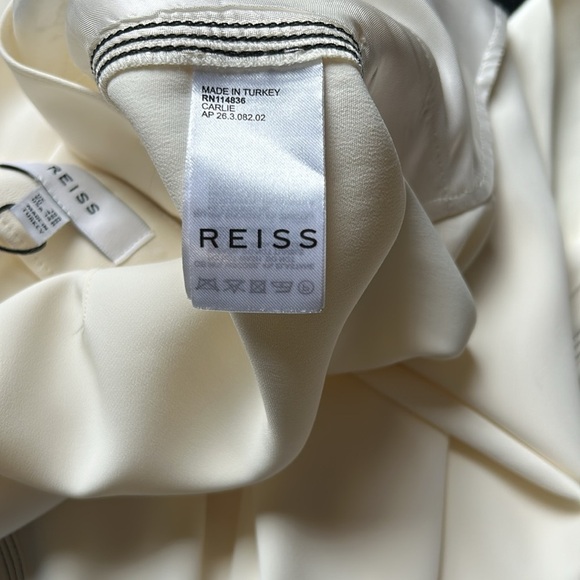 REISS Pant CARLIE MID RISE WIDE LEG TROUSERS Cream Career Sz 14 NEW - Picture 12 of 16